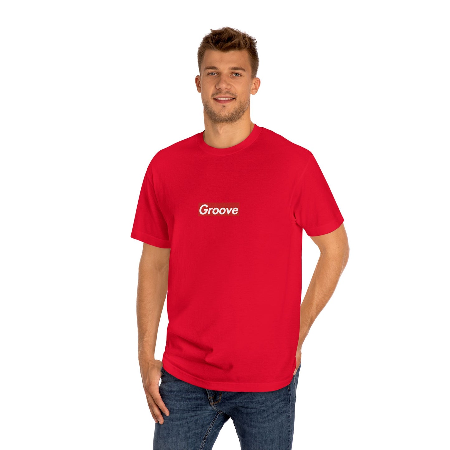 Groove Box Logo Unisex Red Tee SS25 - Groove Montreal